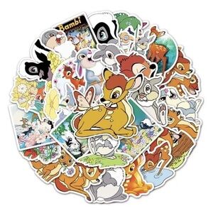 Disney Bambi Thumper Stickers 50 Pcs Waterproof, Bunny Deer